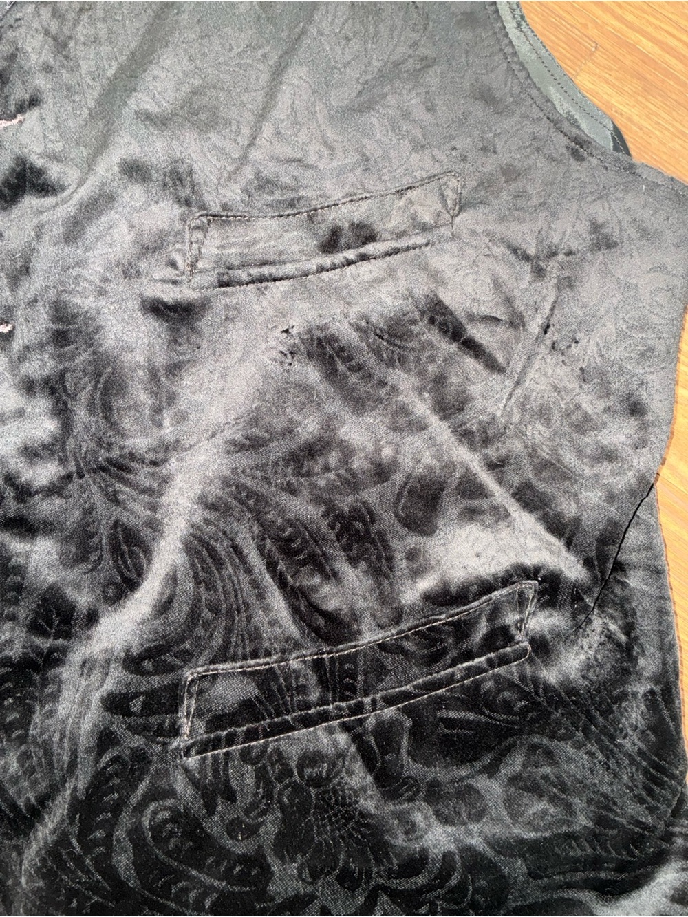 RRL Floral Flocked Velvet Notch-Lapel Vest - Picture 6 of 15